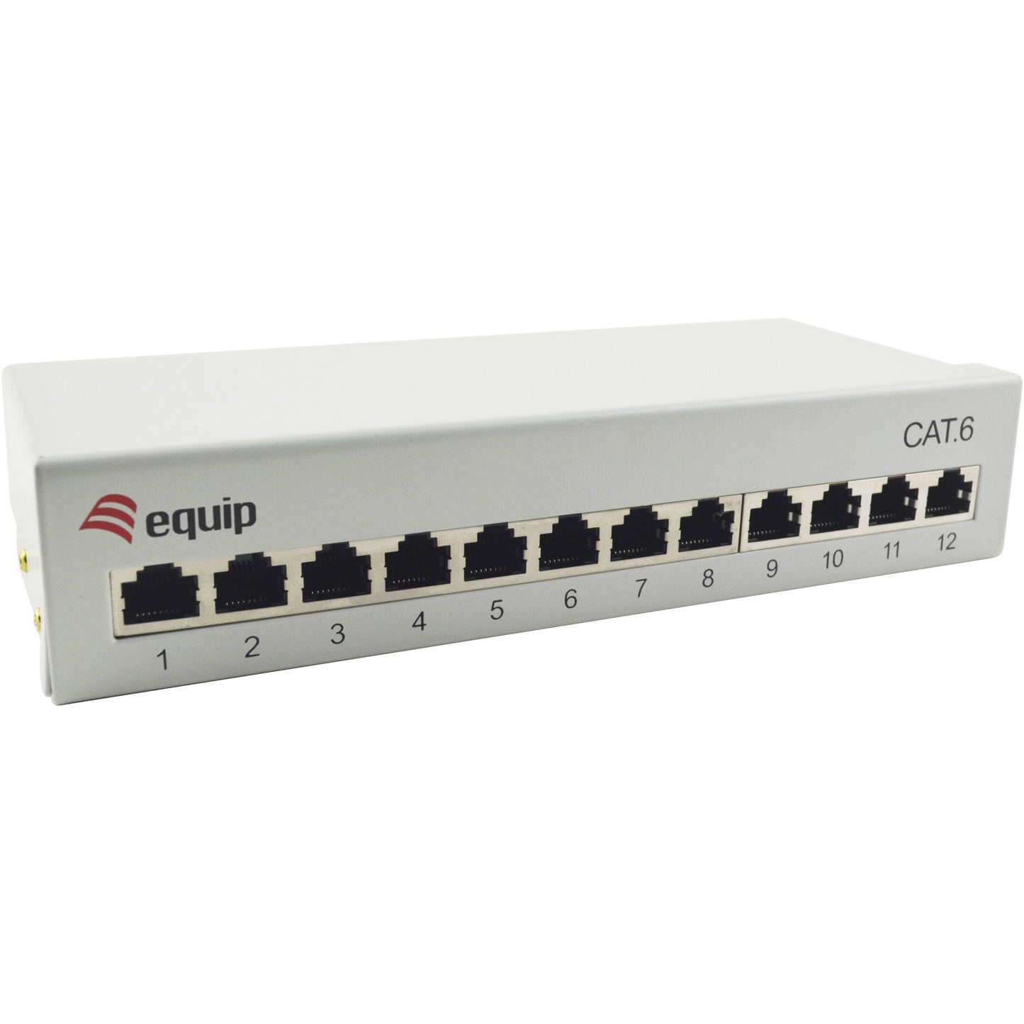 Equip 12-portni Cat.6 desktop patch panel. Svijetlosiva. 10/100/1000Base-T(X). Gigabit Ethernet. 1000 Mbps. RJ-45. Cat6. Bijela.