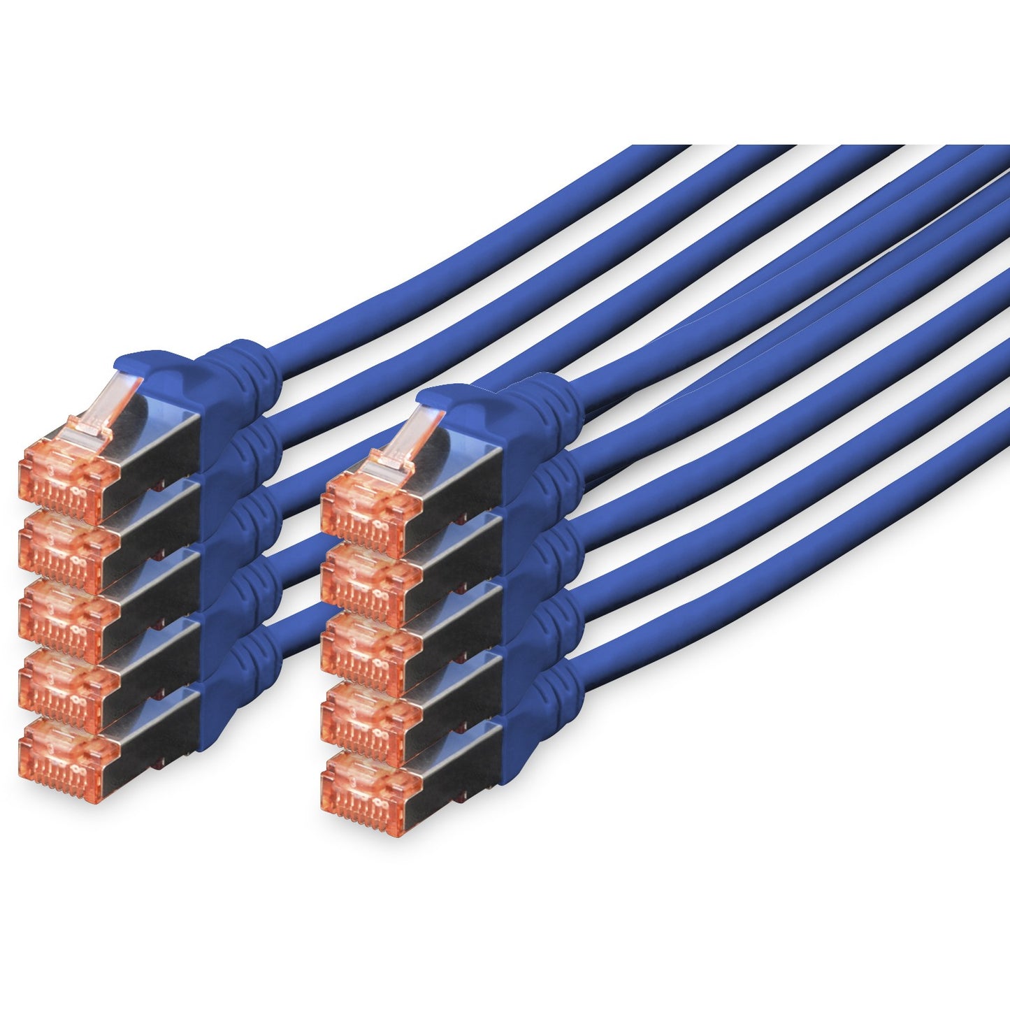Digitus CAT 6 S/FTP patch kabel. 10 komada. 1 m. Cat6. S/FTP (S-STP). RJ-45. RJ-45. Plavi.