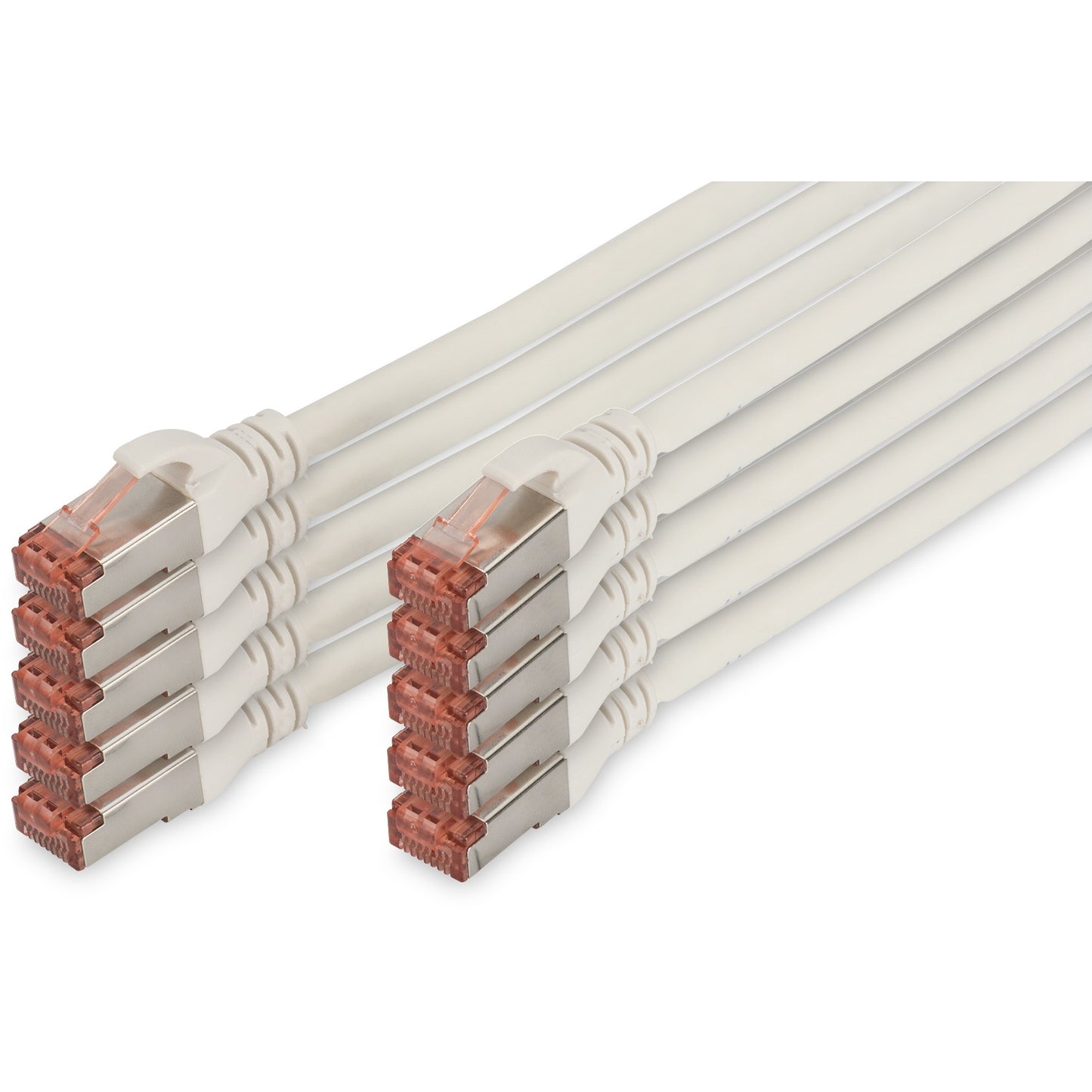 Digitus CAT 6 S/FTP patch kabel. 10 komada. 5 m. Cat6. S/FTP (S-STP). RJ-45. RJ-45. Bijeli.