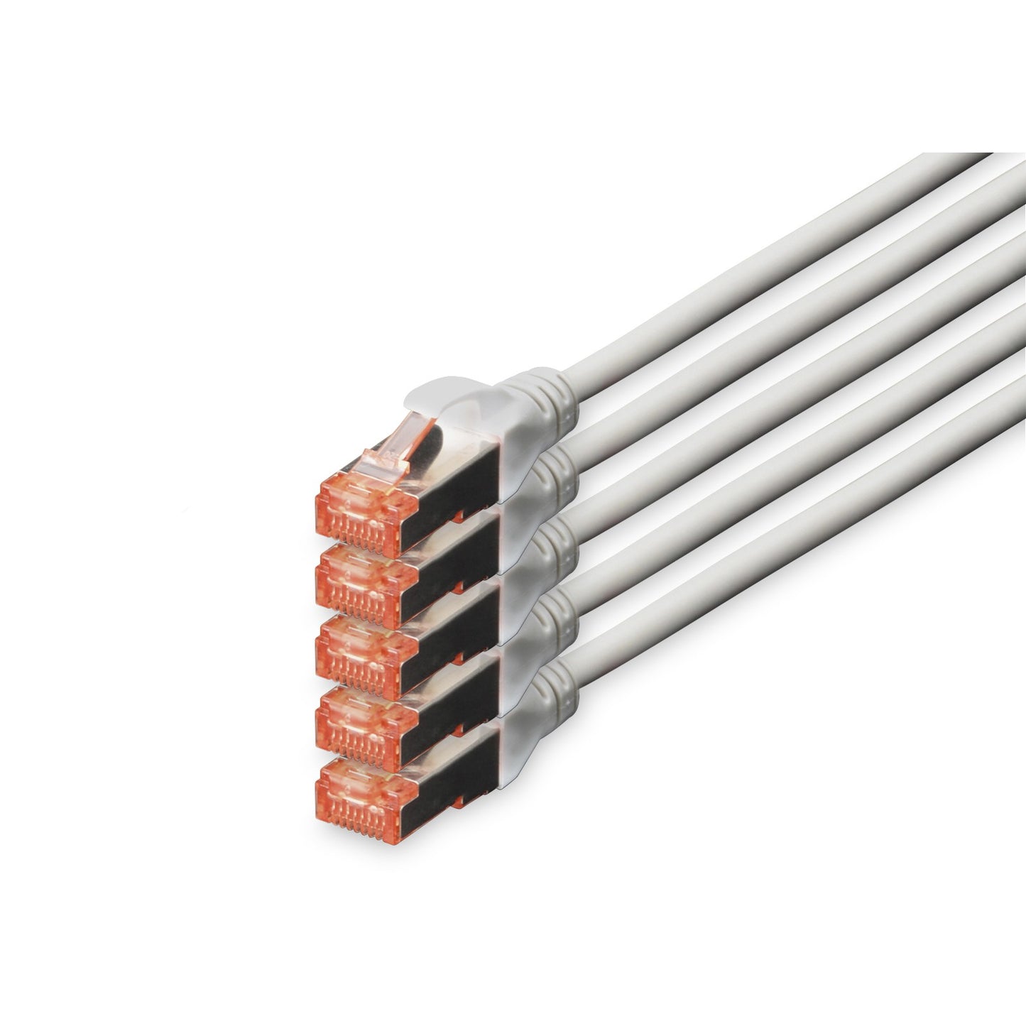 Digitus CAT 6 S/FTP patch kabel. 5 komada. 10 m. Cat6. S/FTP (S-STP). RJ-45. RJ-45. Sivi.