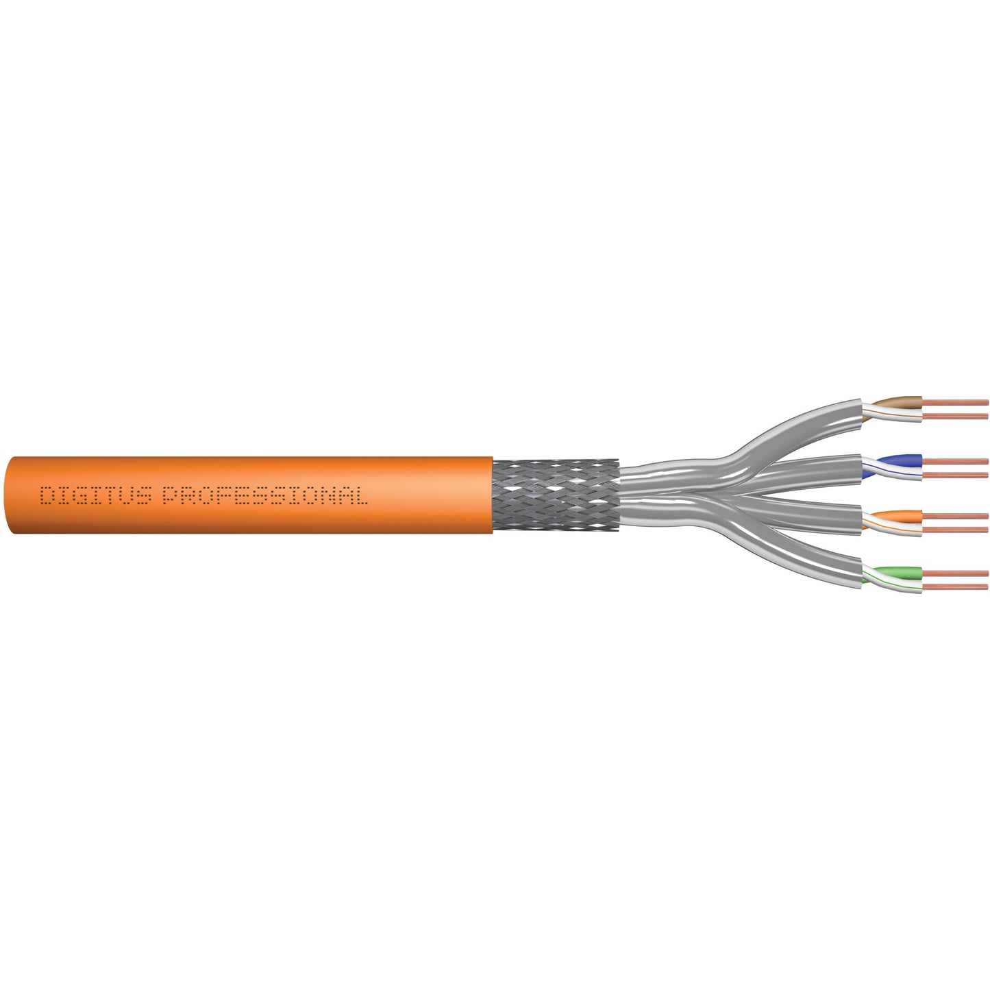 Digitus CAT 7 S-FTP podatkovni kabel - instalacijski kabel. 250 m. Simplex. Dca-s2.d1.a1. 250 m. Cat7. S/FTP (S-STP). Narančasti
