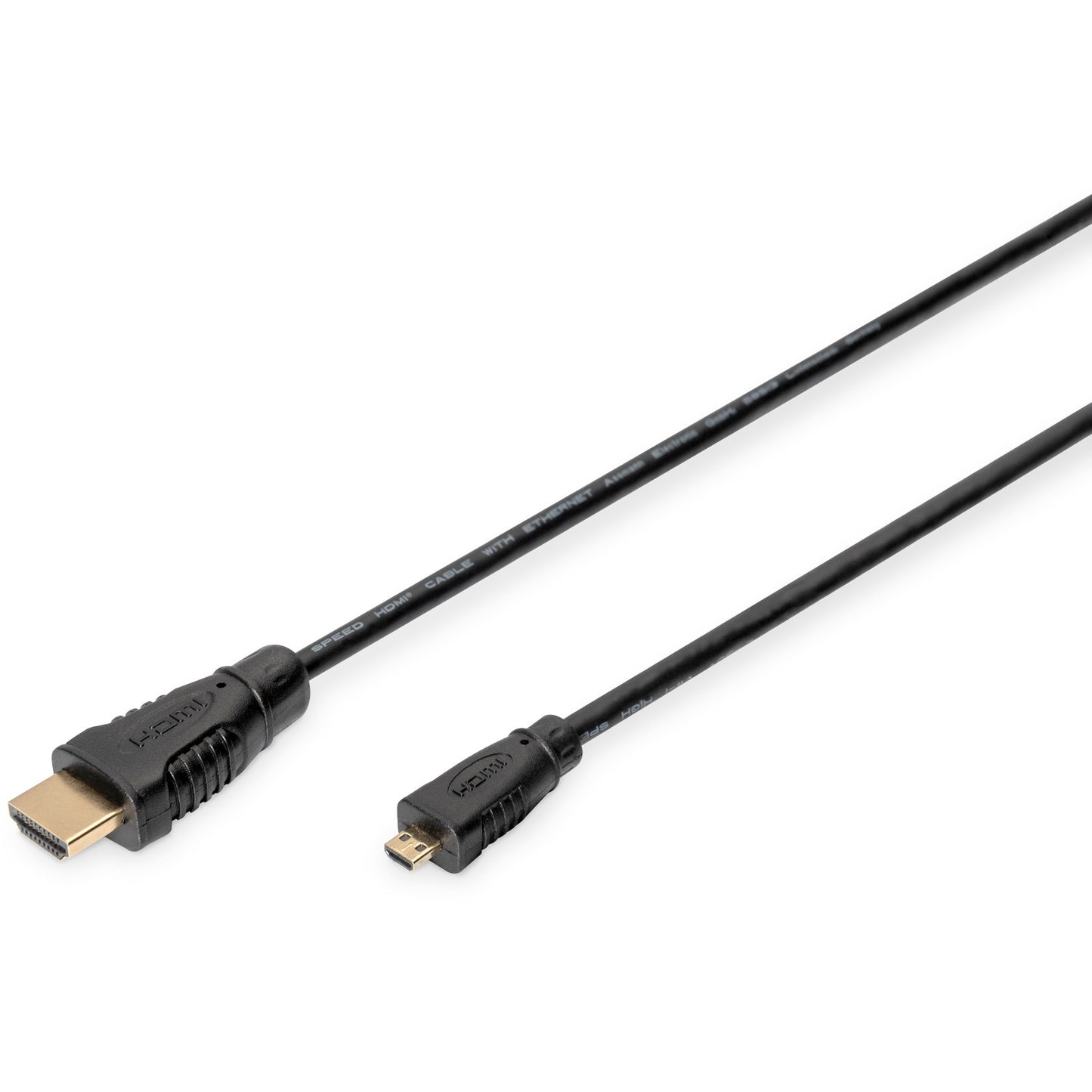 Digitus HDMI High Speed kabel sa Ethernet priključkom. 1 m. HDMI tip D (mikrofon). HDMI tip A (standard). 3840 x 2160 piksela. 3D. Crni.