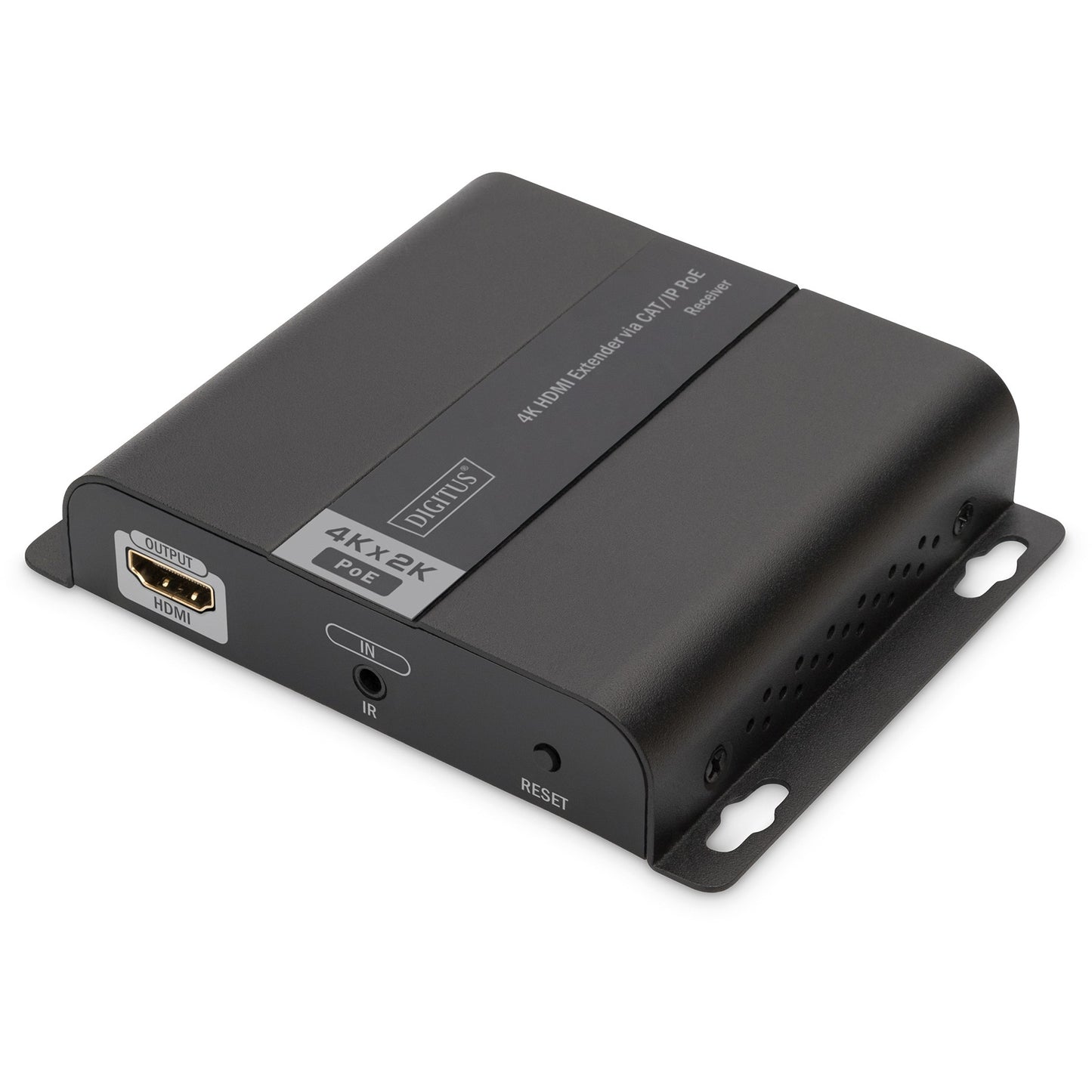 Digitus 4K HDMI Extender preko CAT/IP (prijemna jedinica). PoE. 3840 x 2160 piksela. AV prijemnik. 120 m. Žični. Crni.