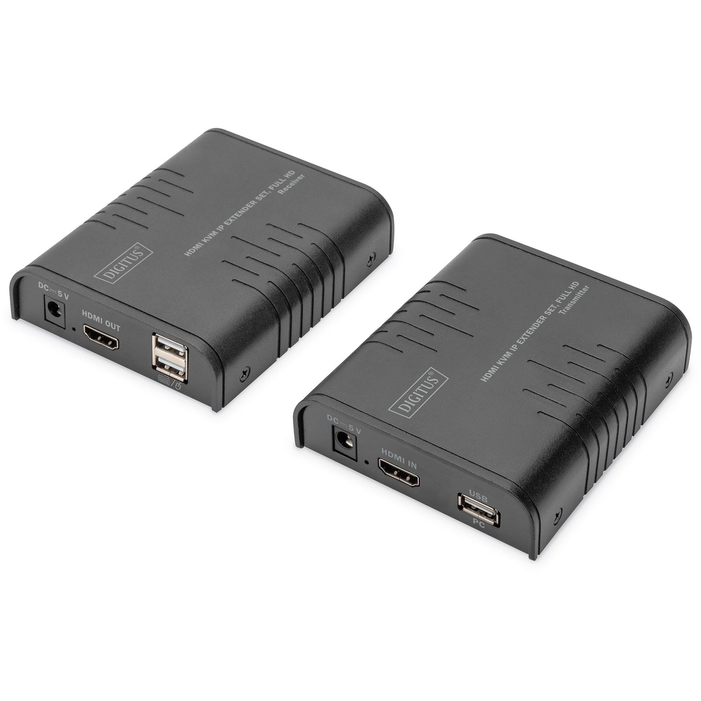 Digitus HDMI KVM IP Extender Set. Full HD. Predajnik i prijemnik. Žični. 120 m. Cat5e. 1920 x 1080 piksela. 1920x1080 60Hz