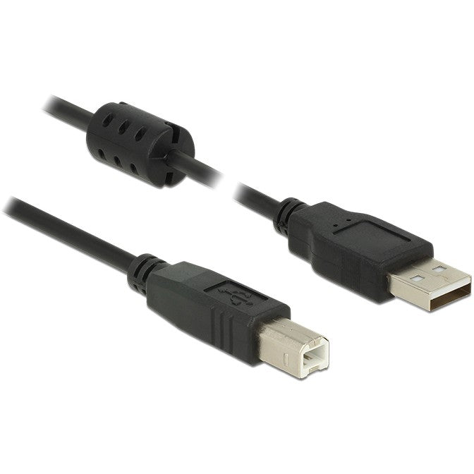DeLOCK 2m USB 2.0-A/USB 2.0-B kabel. 2m USB A. USB B. USB 2.0. Muški/muški. Crni