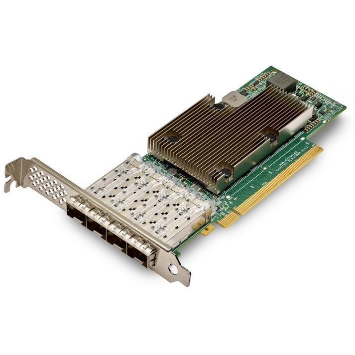 Broadcom BCM957504-P425G. Ugrađen. Žični. PCI Express. Optički kabel. 25000 Mbps. Zelena. Nikl.