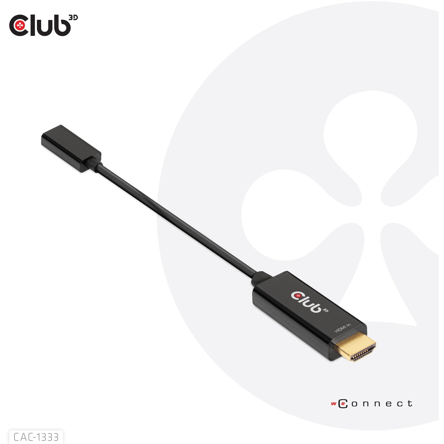 CLUB3D HDMI na USB Type-C 4K60Hz aktivni adapter M/Ž. 0,22 m. HDMI Tip A (Standardni). USB Tip-C. Muški. Muški. Zlatni