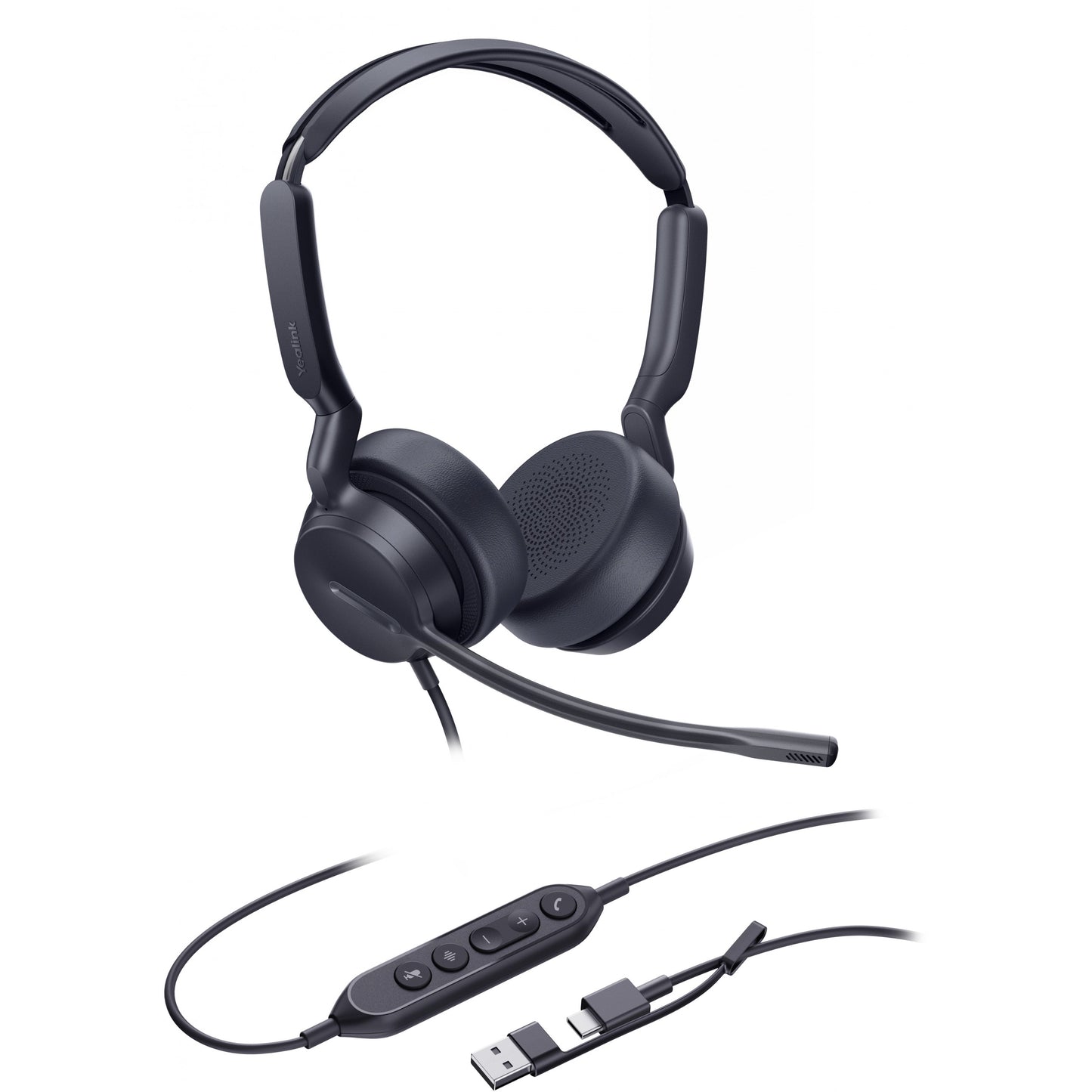 Yealink Dual UC slušalice sa USB-C/A priključkom. Žične. Pozivi/Muzika. 20 - 20000 Hz. 160 g. Slušalice. Crne.