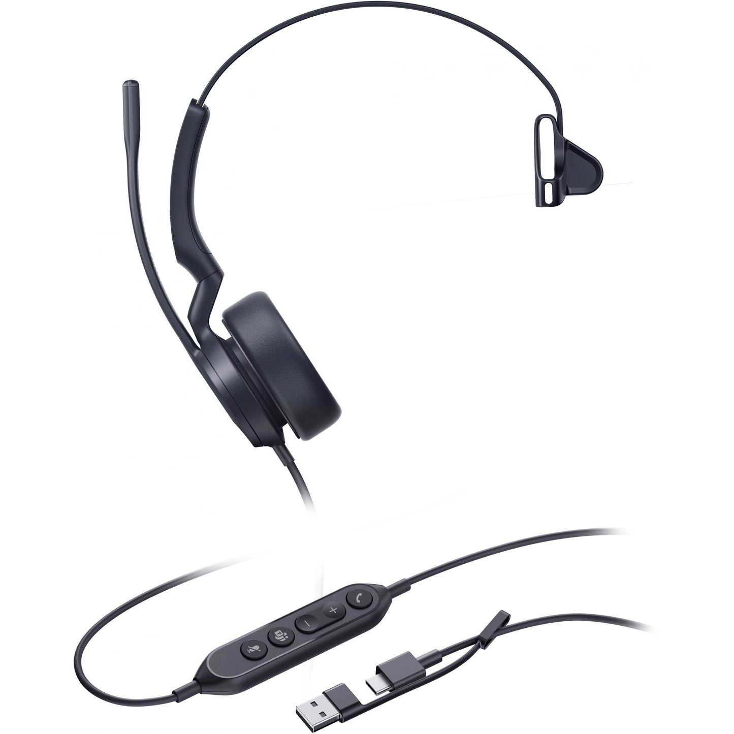 Yealink UH44 Mono Teams USB-C/A slušalice. Žične. 20 - 20000 Hz. Kancelarija/Pozivni centar. 127 g. Slušalice. Crne.