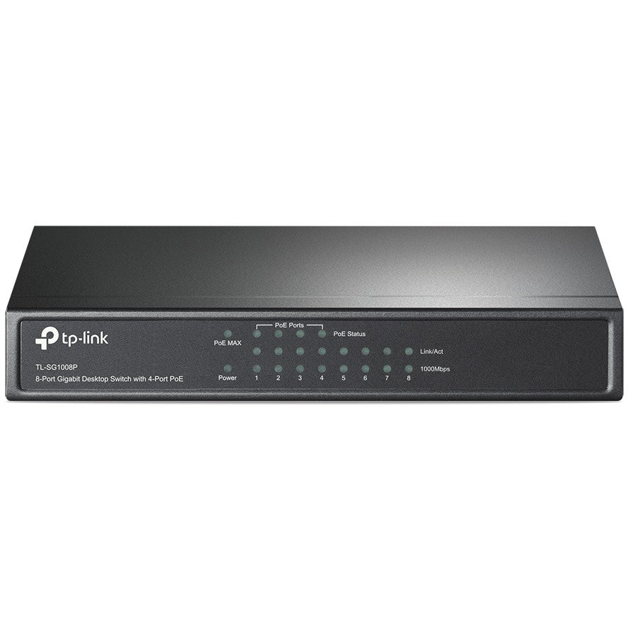 TP-Link 8-portni gigabitni desktop switch sa 4 PoE+ porta. Upravljani. Gigabit Ethernet (10/100/1000). Napajanje preko Etherneta (PoE)