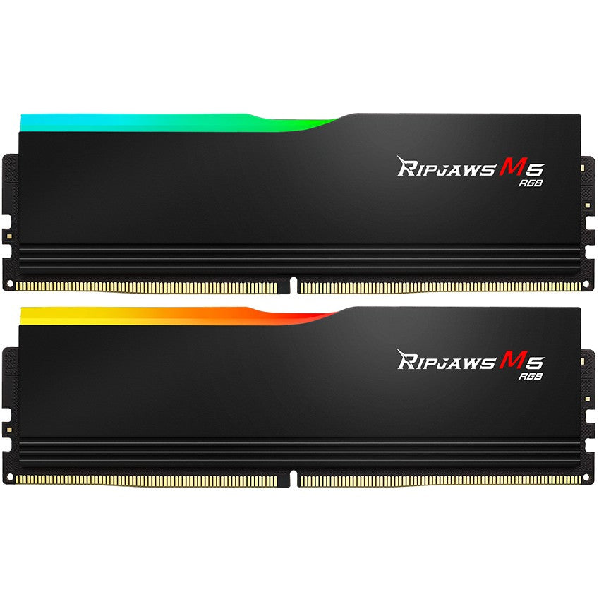 G.Skill Ripjaws M5 RGB F5-6000J3040G32GX2-RM5RK. 64GB. 2 x 32GB. DDR5. 6000MHz. 288-pinski DIMM.