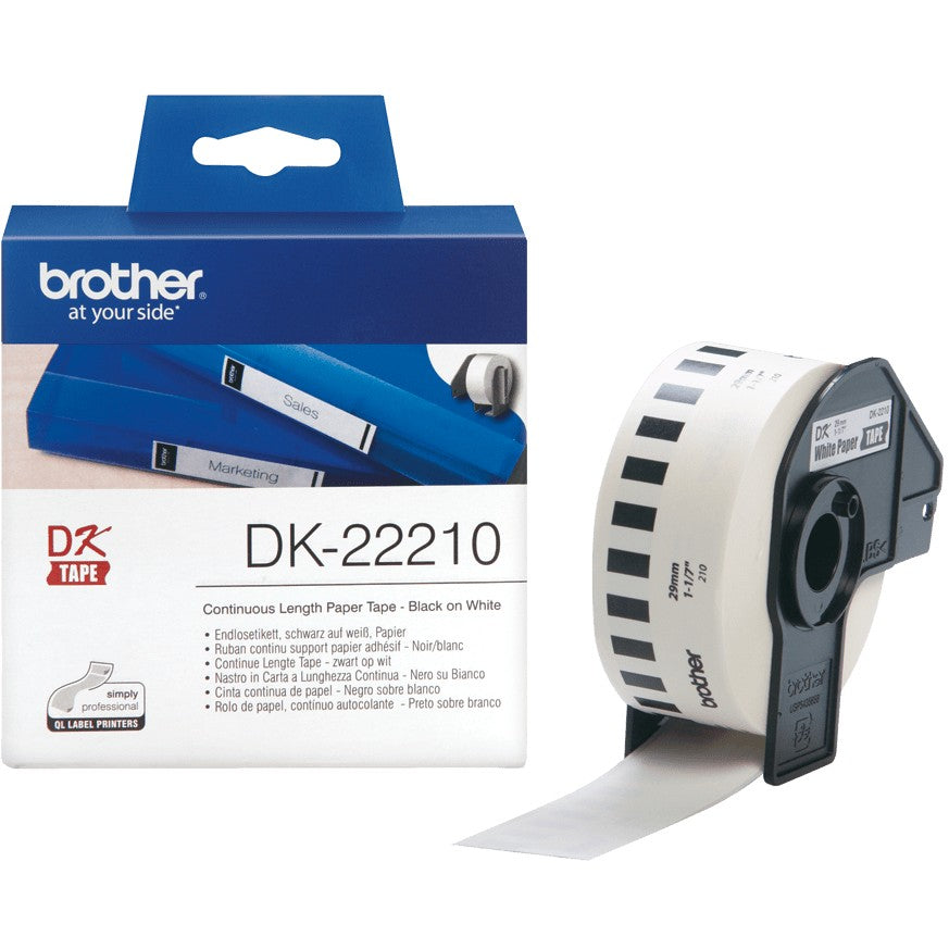 Brother DK-22210. Crna na bijeloj podlozi. DK. Bijela. Direktni termalni. Kina. 5 godina(e).