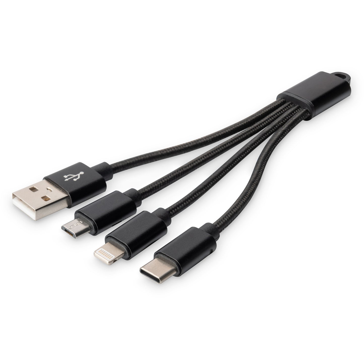 Digitus 3-u-1 kabel za punjenje. Crni. 0,15 m. Nikl. Kina. 1 komad. 235 mm