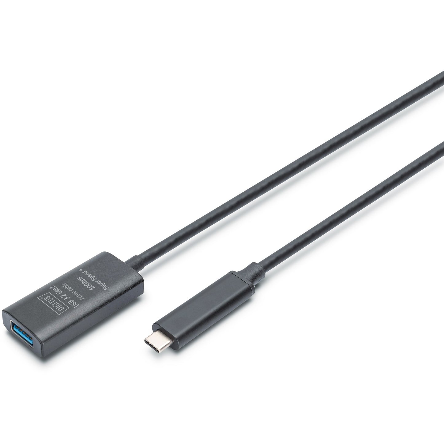 Digitus Active USB 3.2 Gen2 10G produžni kabel. USB-C na USB-A. 5m. 5m. USB C. USB A. USB 3.2 Gen 2 (3.1 Gen 2). 10 Gbit/s. Crni