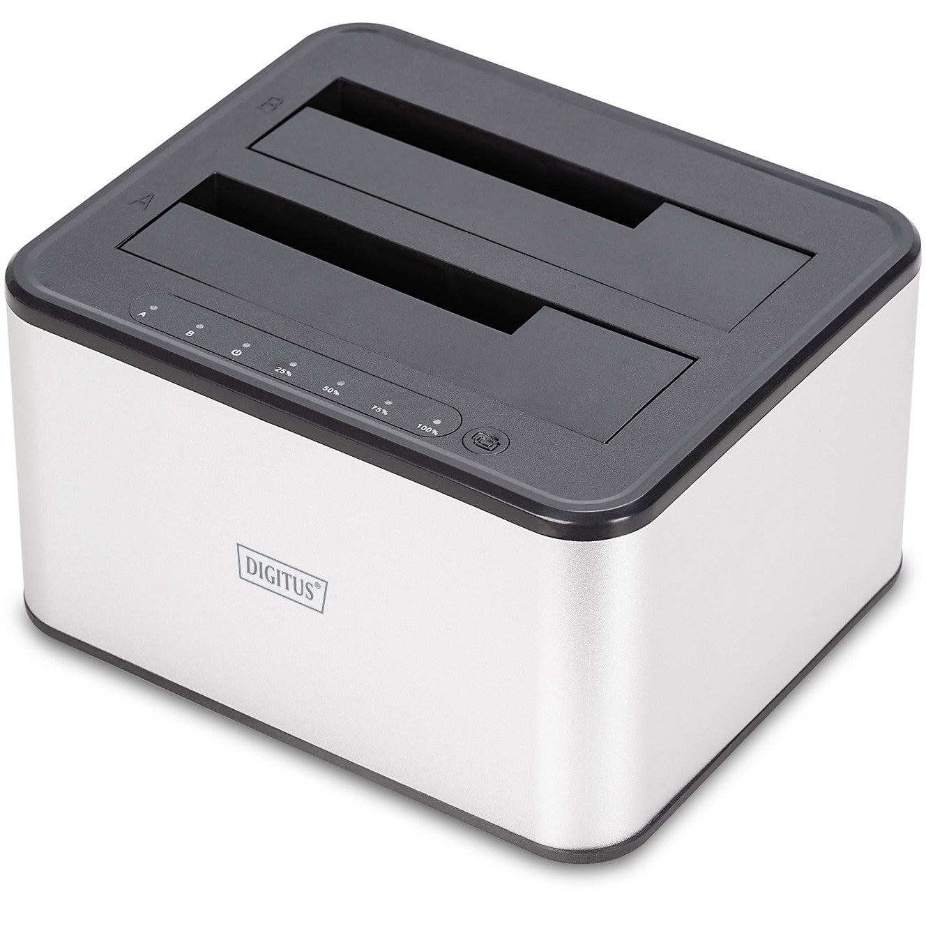 Digitus USB 3.0 Dual SATA HDD priključna stanica 2.5"/3.5". HDD. SSD. SATA. Serial ATA II. Serial ATA III. 2.5"/3.5". USB 3.2 Gen 1 (3.1 Gen 1) Tip-B. Crna. Bijela. 6 Gbit/s