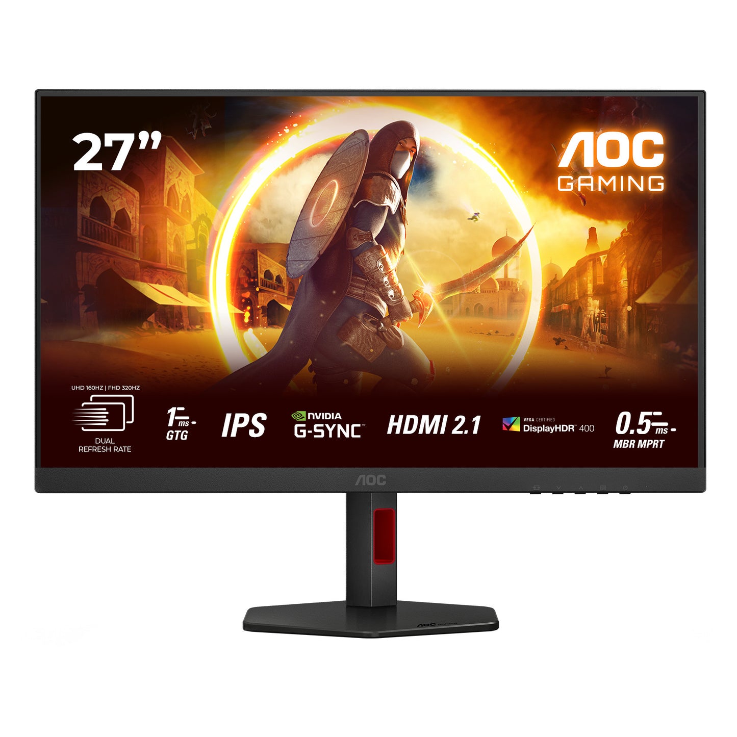 AOC G4 U27G4R. 68,6 cm (27"). 3840 x 2160 piksela. 4K Ultra HD. LED. 1 ms. Crni. Crveni.