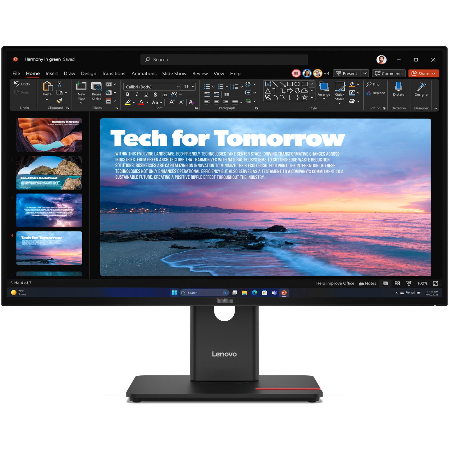 Lenovo ThinkVision T27QD-40. 68,6 cm (27"). 2560 x 1440 piksela. Široki Quad HD. LED. Crni