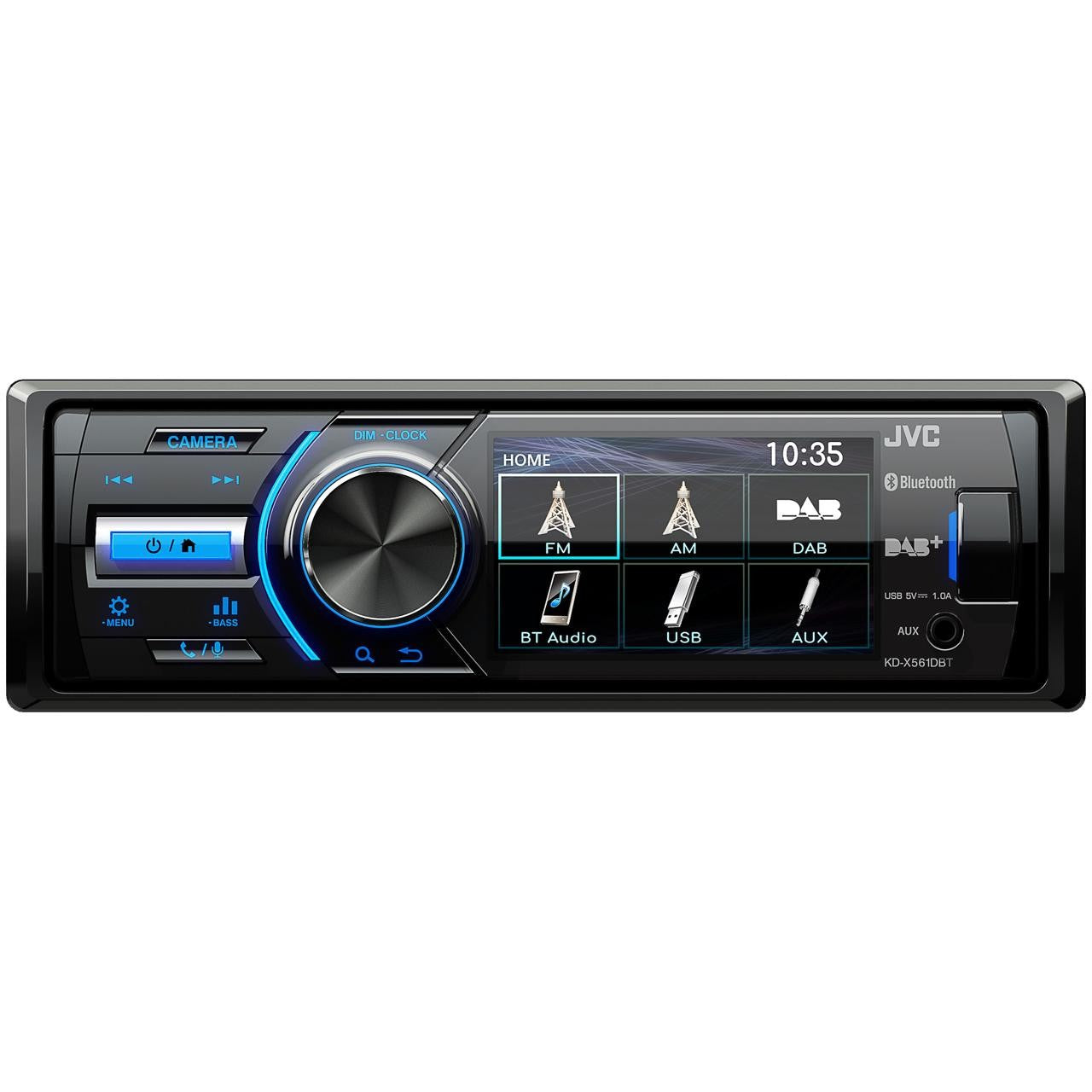 JVC KD-X561DBT. Crna. Plava. 1 DIN. 180W. 16W. AAC. FLAC. MP3. WMA. BMP. JPEG. PNG.