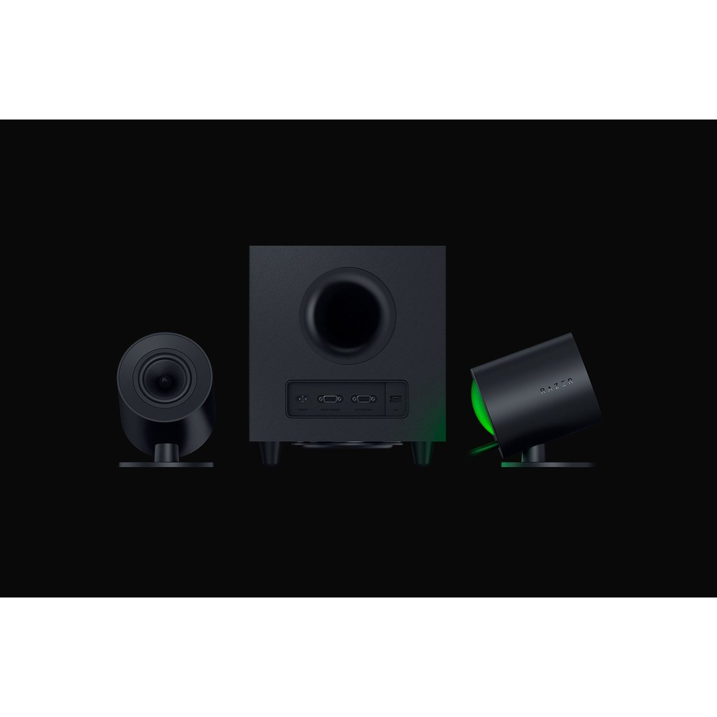 Razer Nommo V2. Puni opseg. 2.1 kanala. Žično i bežično. 40 - 20000 Hz. Crna.