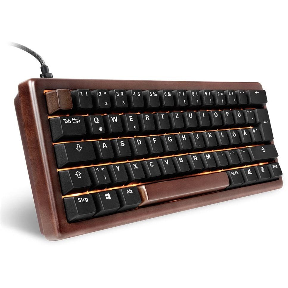 Sharkoon 100068100. 60%. Žični. USB. QWERTZ. RGB LED. Drvo.
