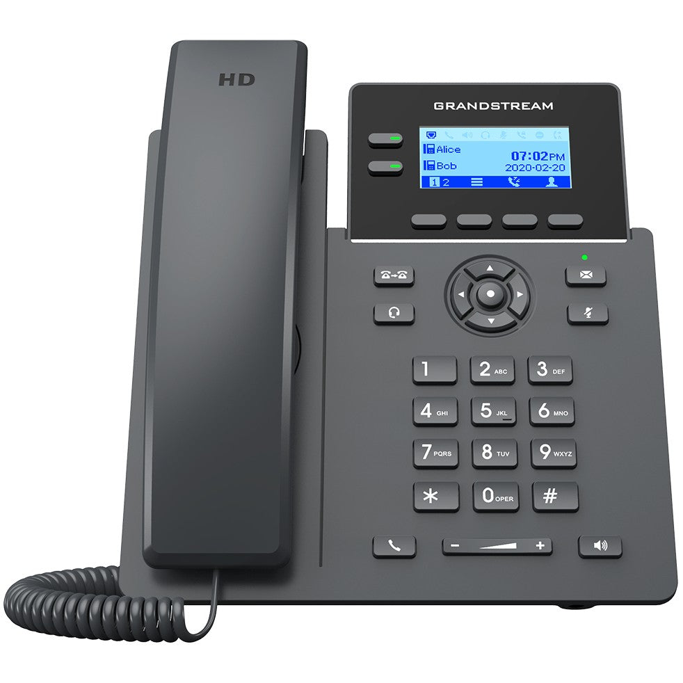 Grandstream Networks GRP2602G. IP telefon. Crni. Žični telefon. 2 linije. LCD. 6,12 cm (2,41").
