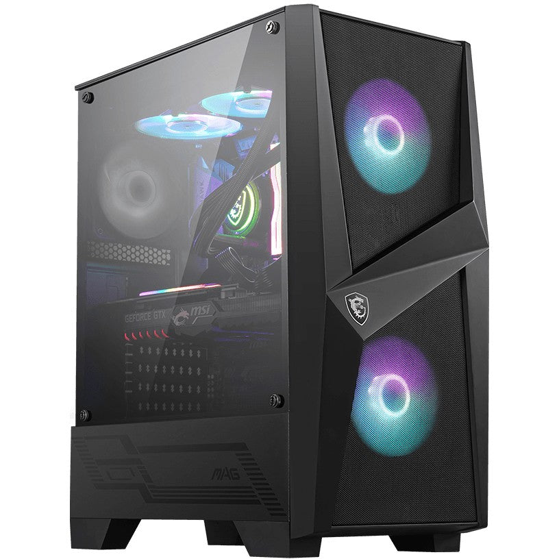 MSI MAG FORGE 100R. Midi Tower. Računar. Crna. Prozirna. ATX. Micro ATX. Mini-ITX. Kaljeno staklo. Gejming.