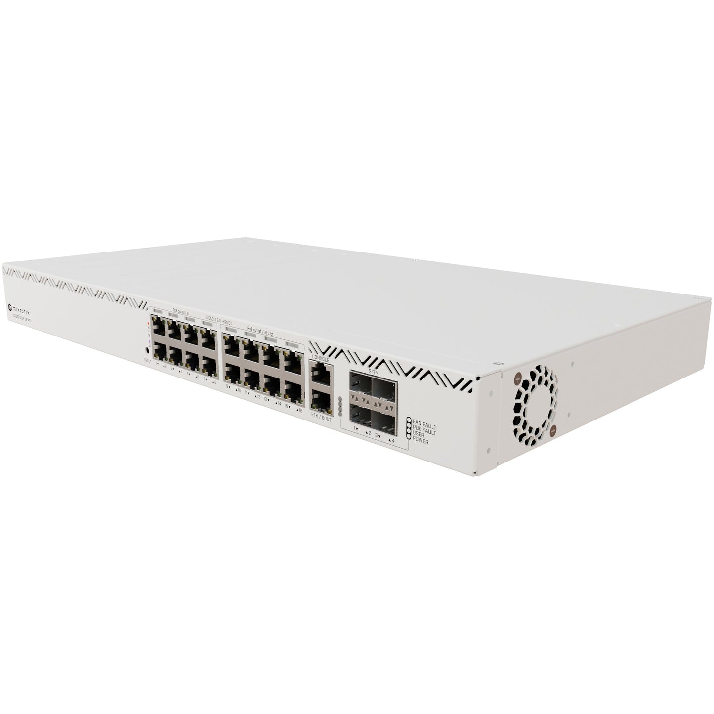 Mikrotik CRS320-8P-8B-4S+RM. Gigabit Ethernet (10/100/1000). Napajanje preko Etherneta (PoE). Montaža u rack.