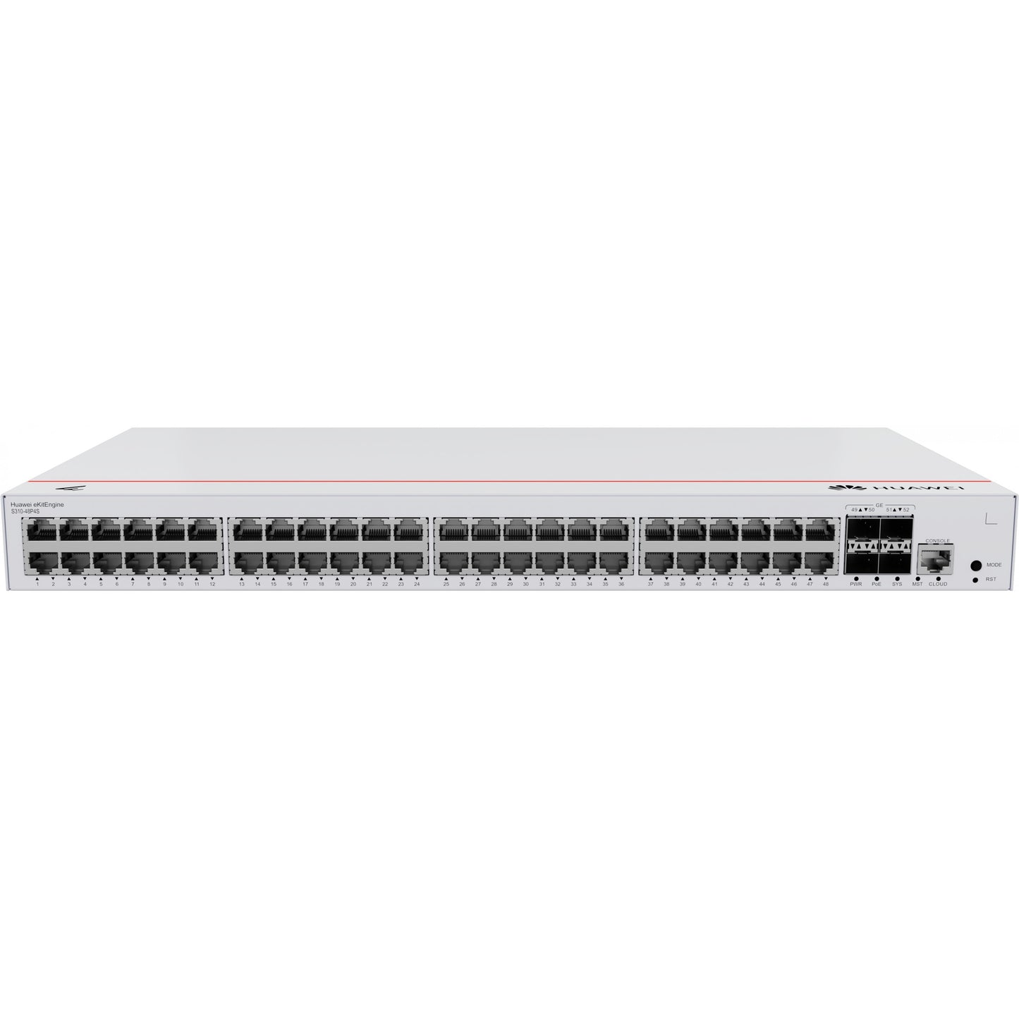 HUAWEI eKit S310 Serija S310-48P4S. Upravljani. L2+. Gigabit Ethernet (10/100/1000). Napajanje preko Etherneta (PoE). Montaža u rack. 1U