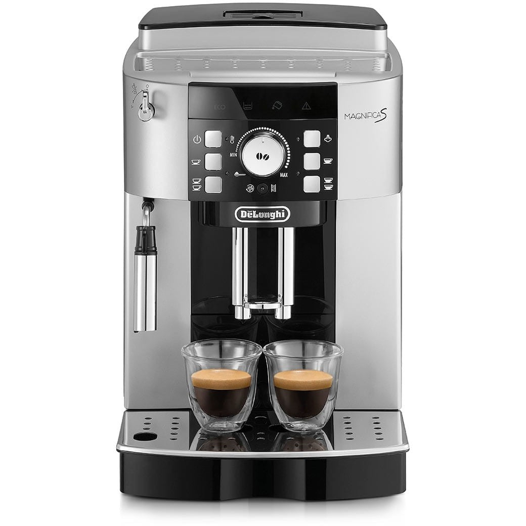 De'Longhi Magnifica S ECAM 21.117.SB. Aparat za espresso. 1,8 l. Zrna kafe. Mljevena kafa. Ugrađeni mlinac. 1450 W. Crna. Srebrna.