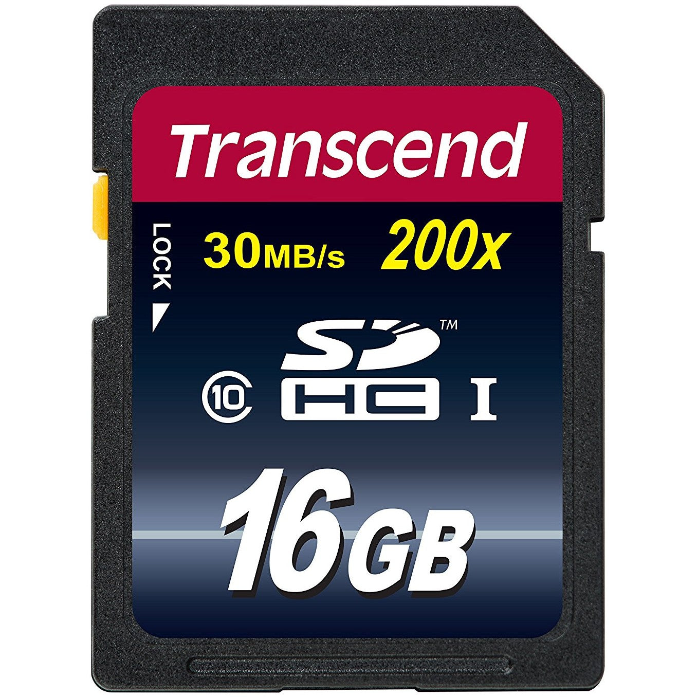 Transcend TS16GSDHC10. 16 GB. SDHC. Klasa 10. NAND. 30 MB/s. Crna.