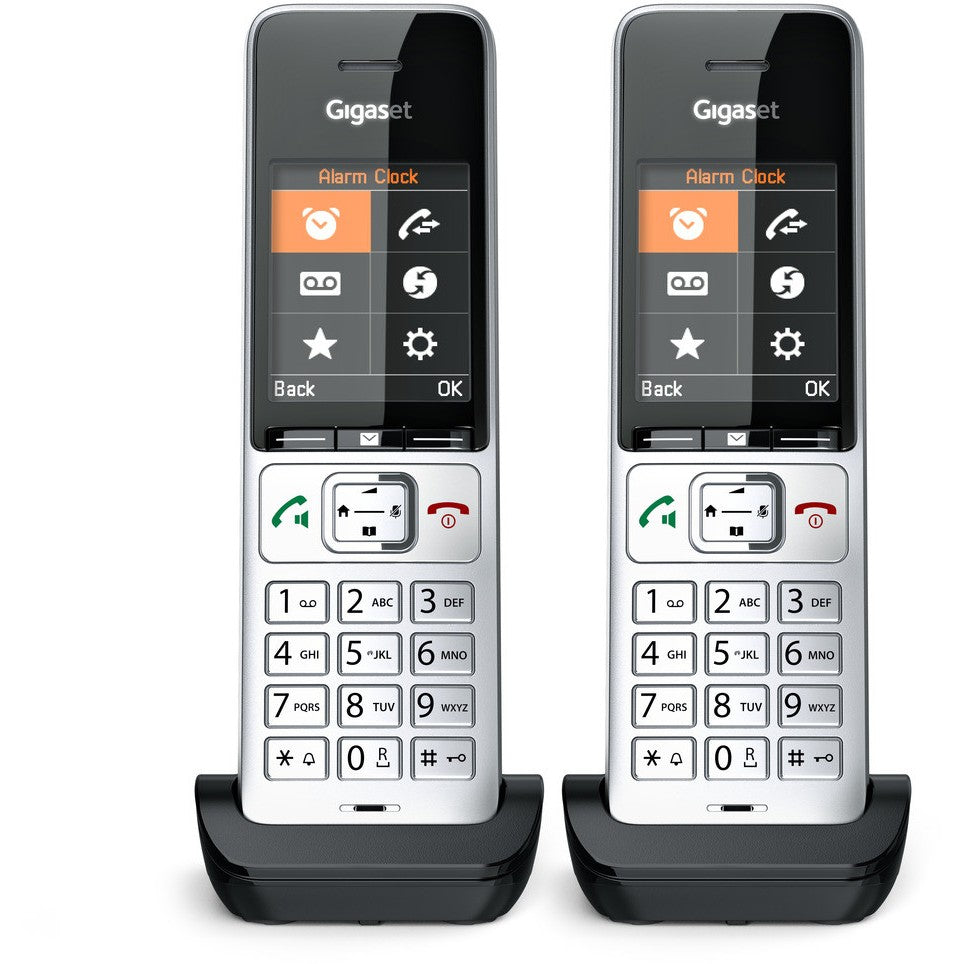 Gigaset COMFORT 500HX duo. Analogni/DECT telefon. Žični telefon. Hands-free funkcija. 200 unosa. Identifikacija pozivaoca. Crna. Srebrna.