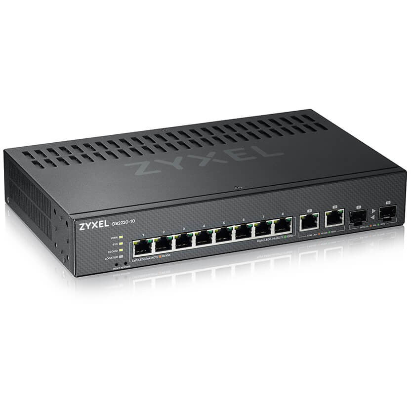 Zyxel GS2220-10-EU0101F. Upravljani. L2. Gigabit Ethernet (10/100/1000). Ugradnja u rack.