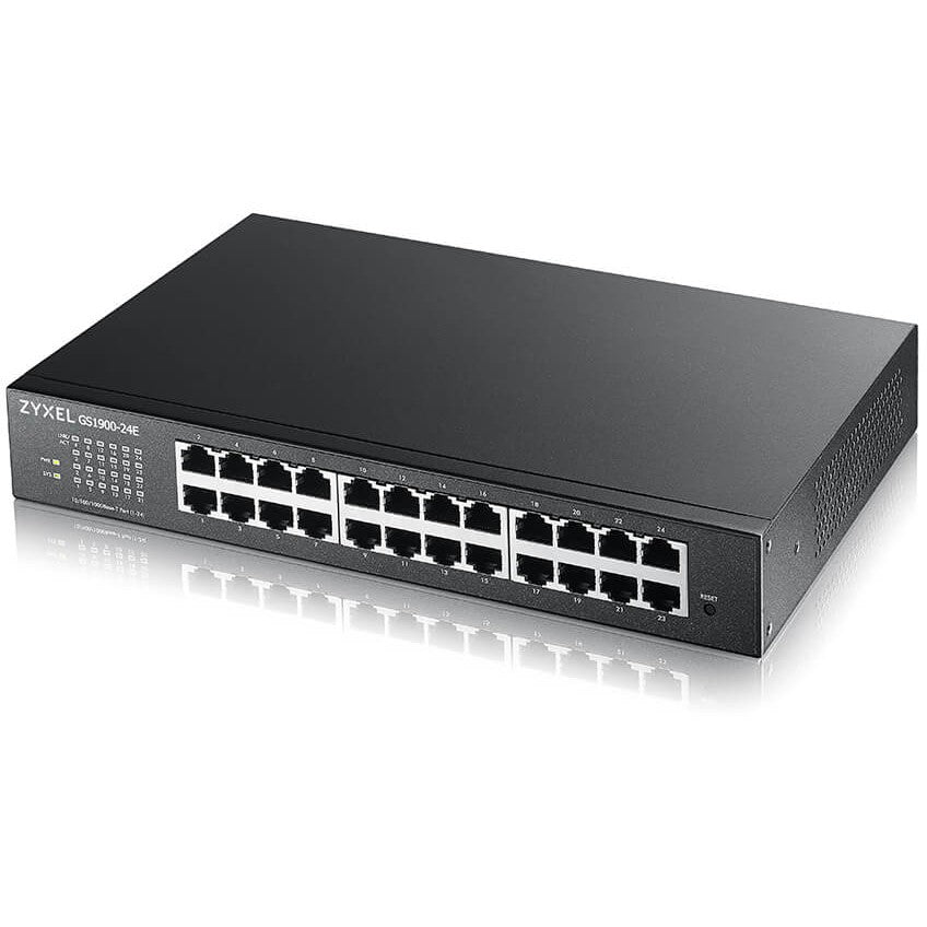 Zyxel GS1900-24E-EU0103F. Upravljani. Sloj 2. Gigabit Ethernet (10/100/1000). Montaža u rack. 1U. Montaža na zid.