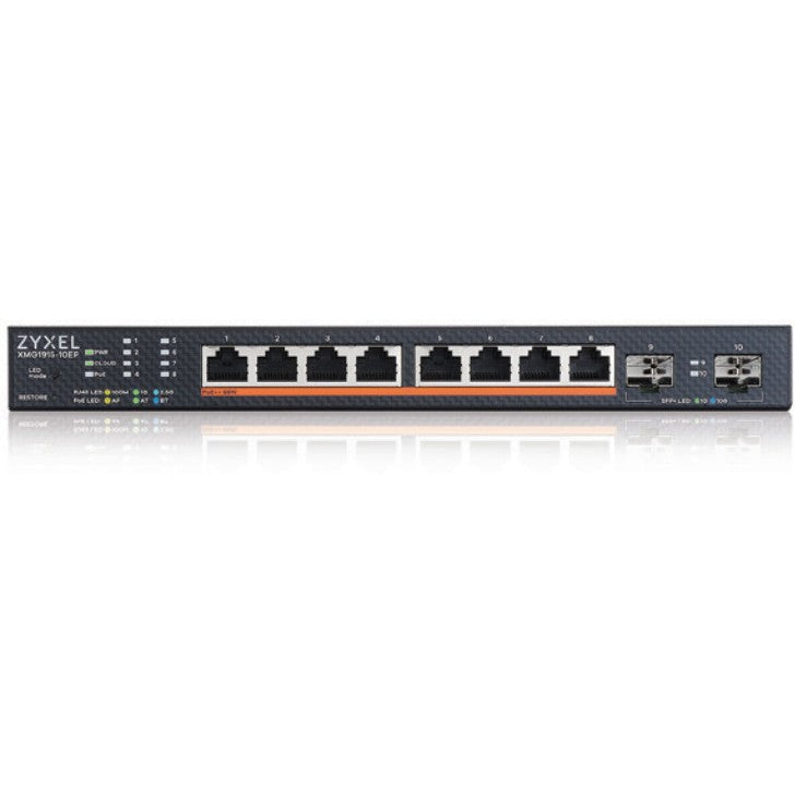 Zyxel XMG1915-10EP. Upravljani. L2. 2.5G Ethernet (100/1000/2500). Napajanje preko Etherneta (PoE). Ugradnja u rack.