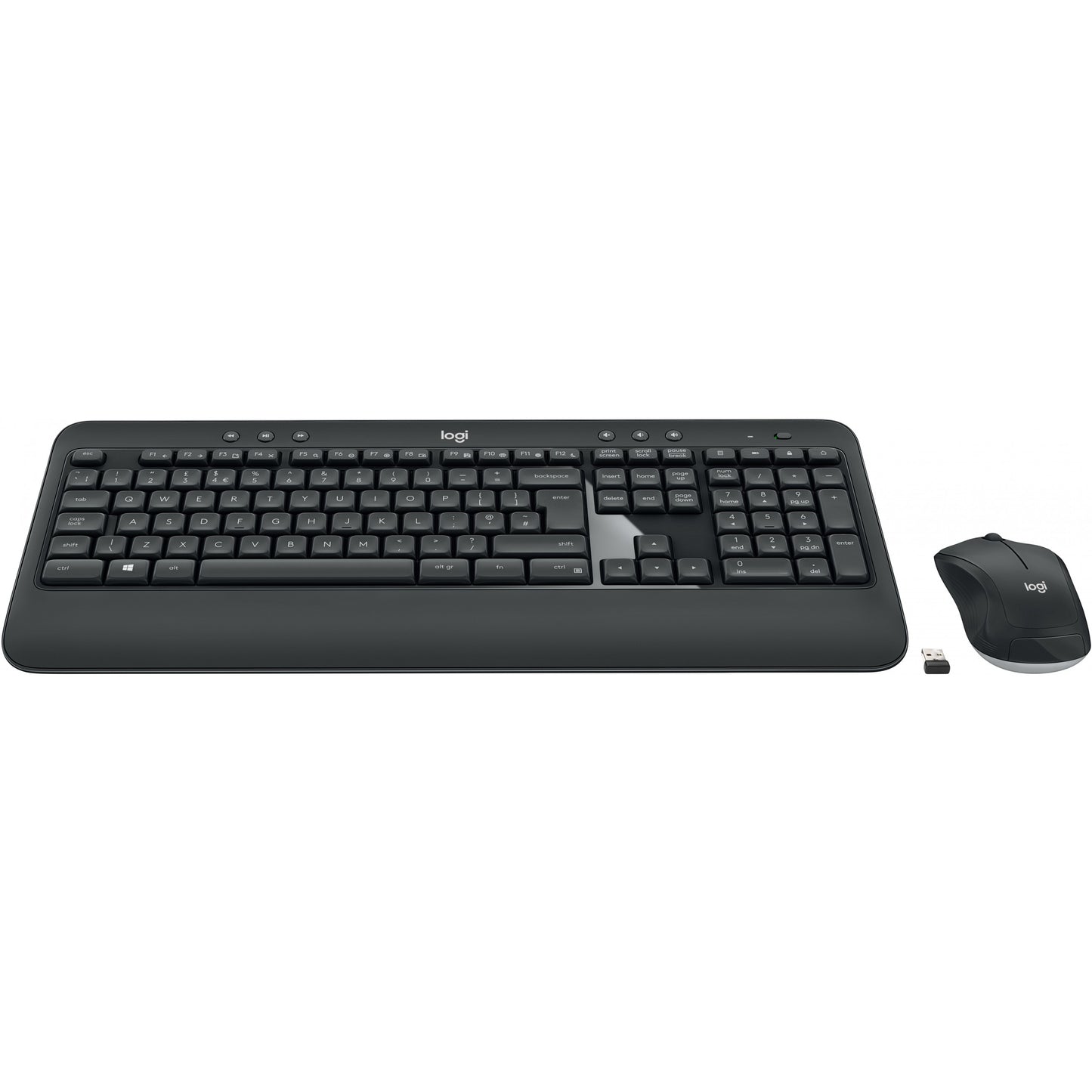 Logitech 920-008676. Bežični. RF bežični. Membranski prekidač. AZERTY. Crna. Bijela. Miš uključen.