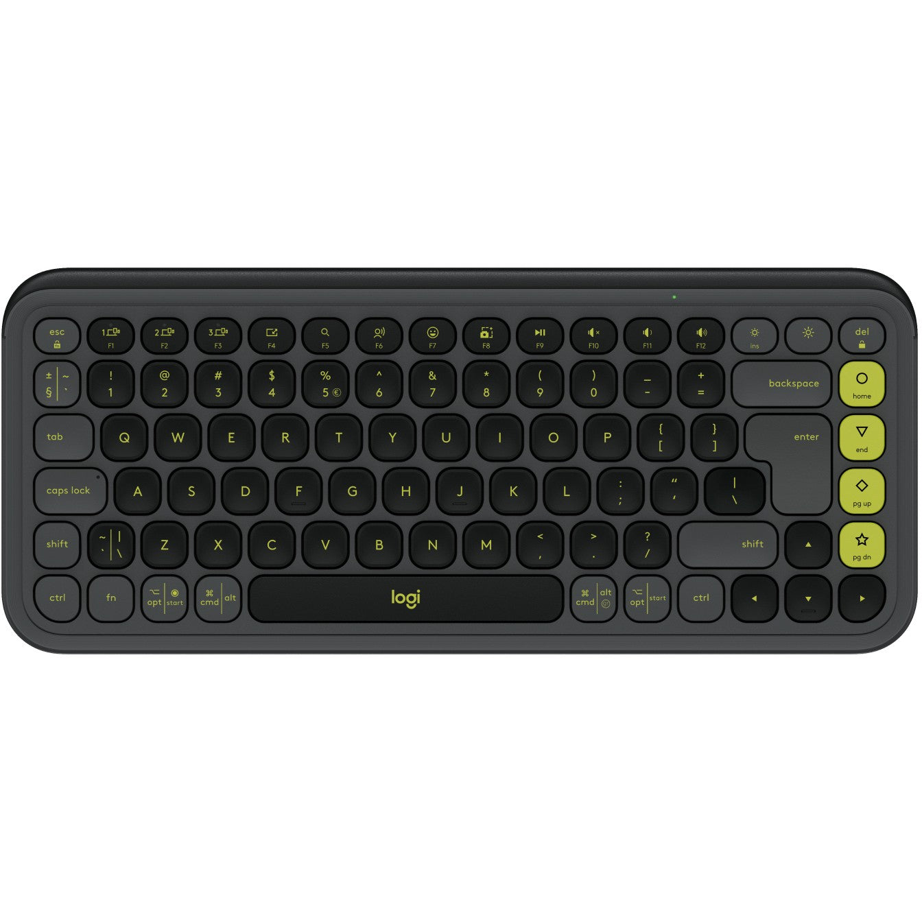 Logitech Pop Icon tipke. Mini. Bežične. Bluetooth. Makazasti prekidač. QWERTY. Grafit.