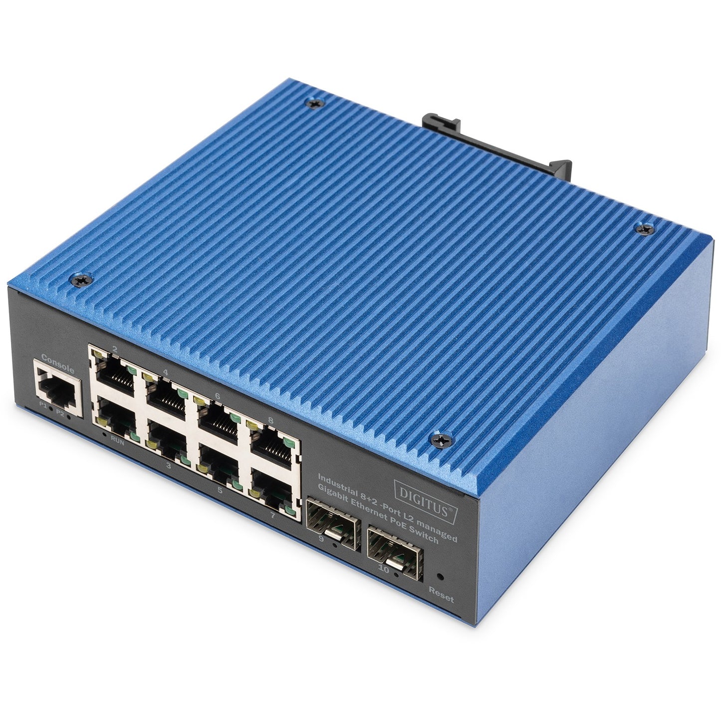 Digitus Industrijski 8+2-portni L2 upravljani Gigabit Ethernet PoE preklopnik. Upravljani. L2. Gigabit Ethernet (10/100/1000). Puni dupleks.
