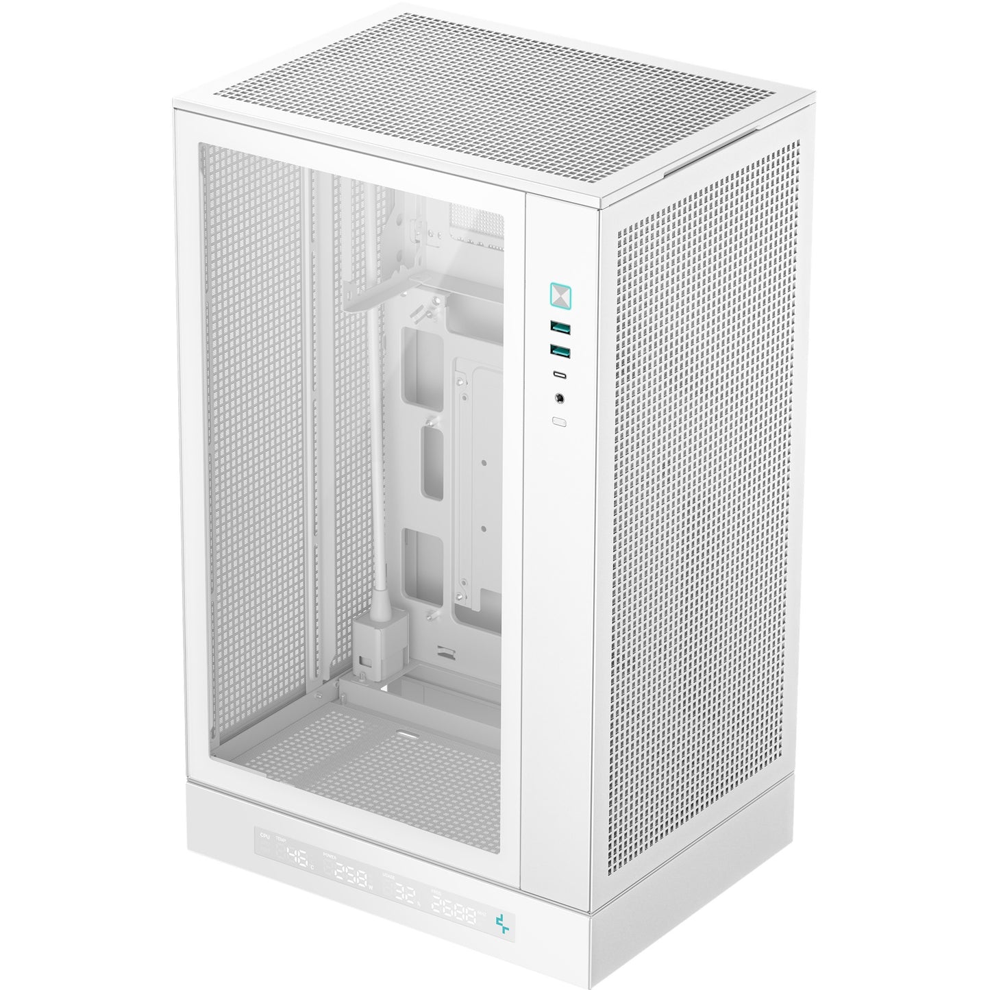 DeepCool CH270 Digital WH. Mini Tower. PC. Bijela. Micro ATX. Mini-ITX. Akrilonitril butadien stiren (ABS). SPCC. Kaljeno staklo. 17.4 cm