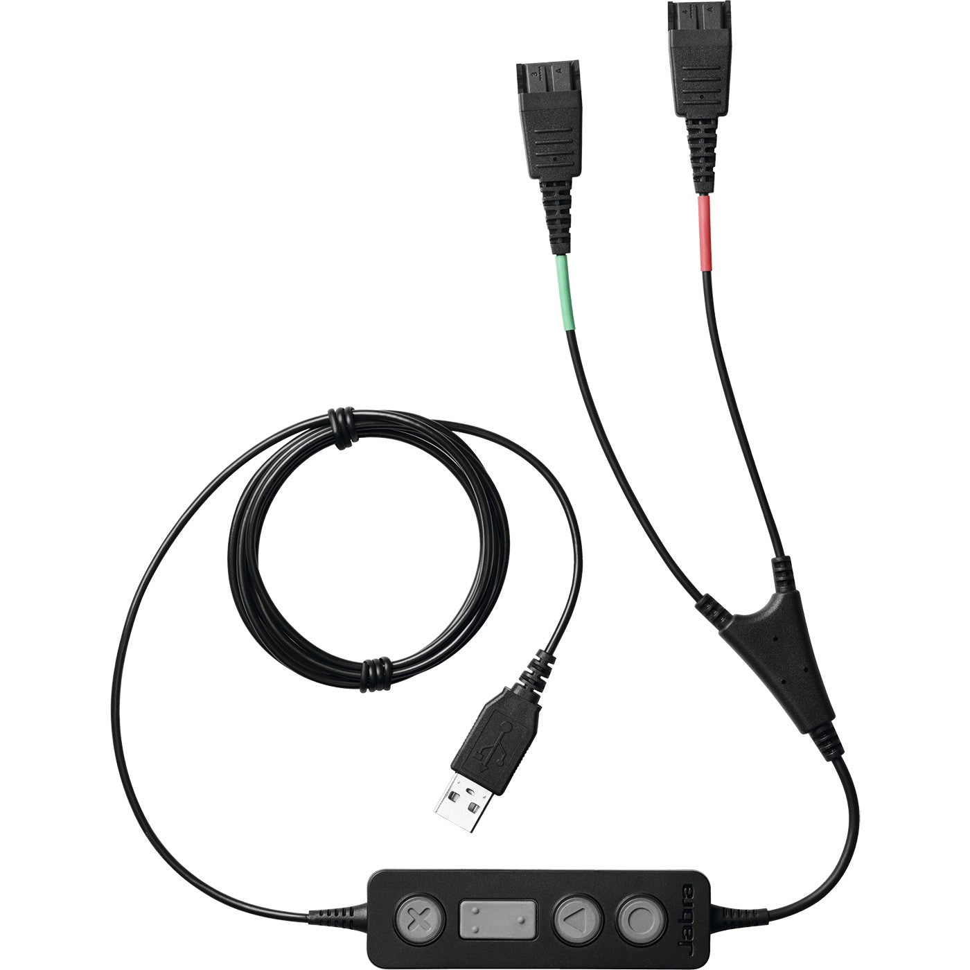 Jabra Link 265 USB/QD kabel za obuku. USB 2.0. Muški. 2x QD. Muški. Crni.
