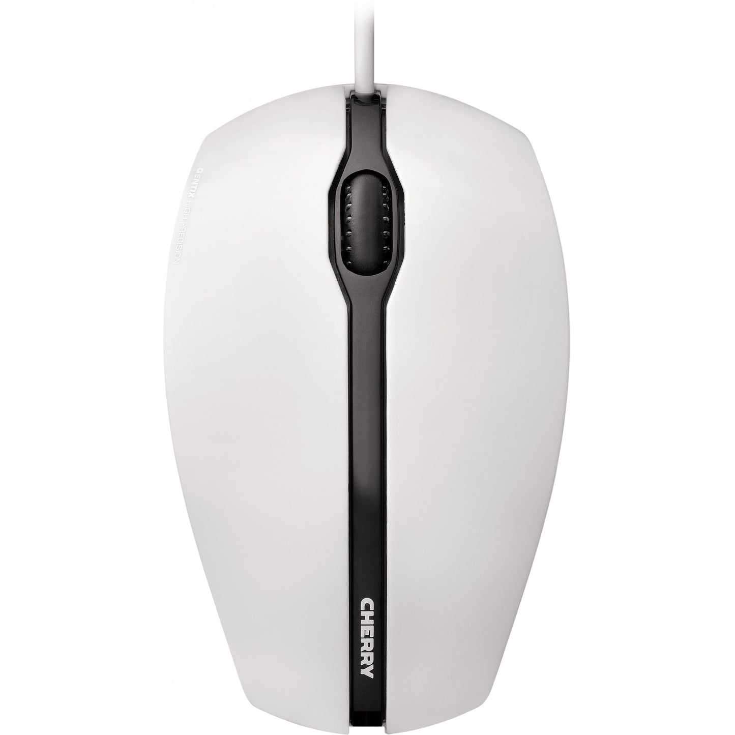 CHERRY GENTIX Žični miš. Bijeli/sivi. USB. Za levake i liječne ruke. Optički. USB Tip-A. 1000 DPI. Crni/sivi