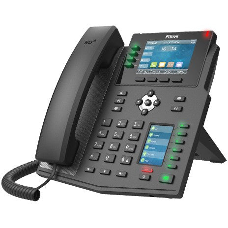 Fanvil X5U. IP telefon. Crni. Žični telefon. Montaža za sto/zid. 16 linija. 2000 unosa.