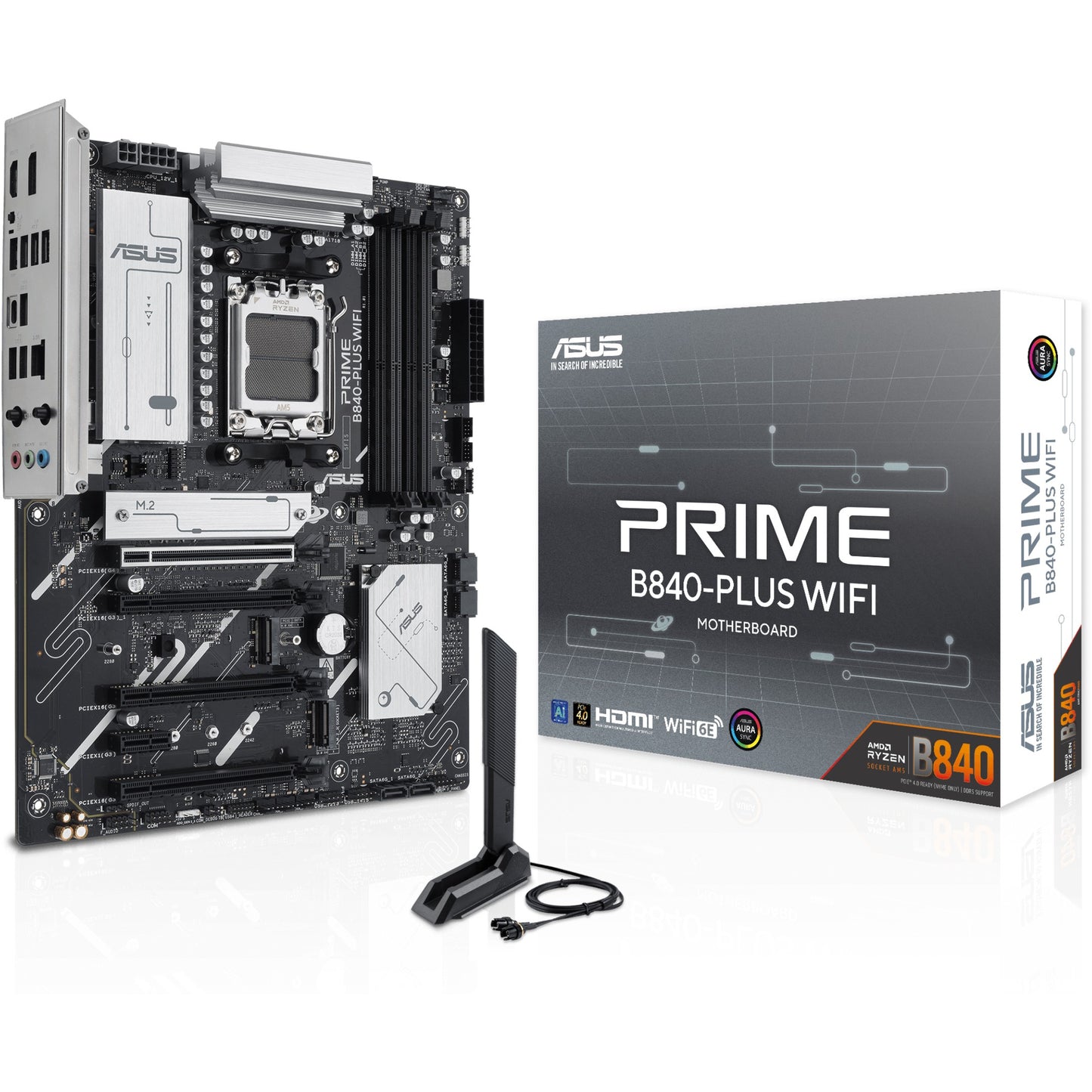 ASUS PRIME B840-PLUS WIFI. AMD. Podnožje AM5. AMD Ryzen 7000 serija. AMD Ryzen 8000 serija. AMD Ryzen 9000 serija. Podnožje AM5. DDR5 SDRAM. 192GB
