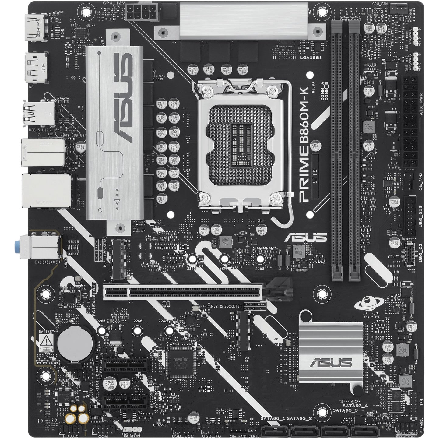 ASUS PRIME B860M-K. Intel. LGA 1851 (Socket V1). Intel Core Ultra (Serija 2). LGA 1851. DDR5 SDRAM. 128GB
