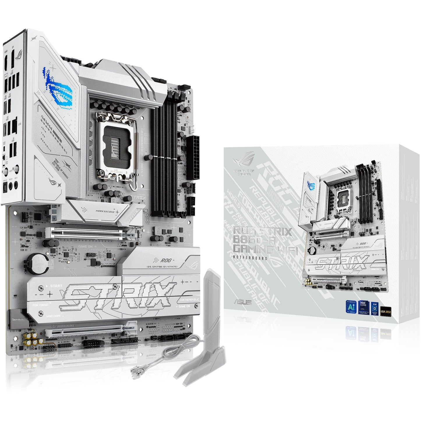 ASUS ROG STRIX B860-A GAMING WIFI. Intel. LGA 1851 (Socket V1). Intel Core Ultra (Serija 2). DDR5 SDRAM. 256GB. DIMM