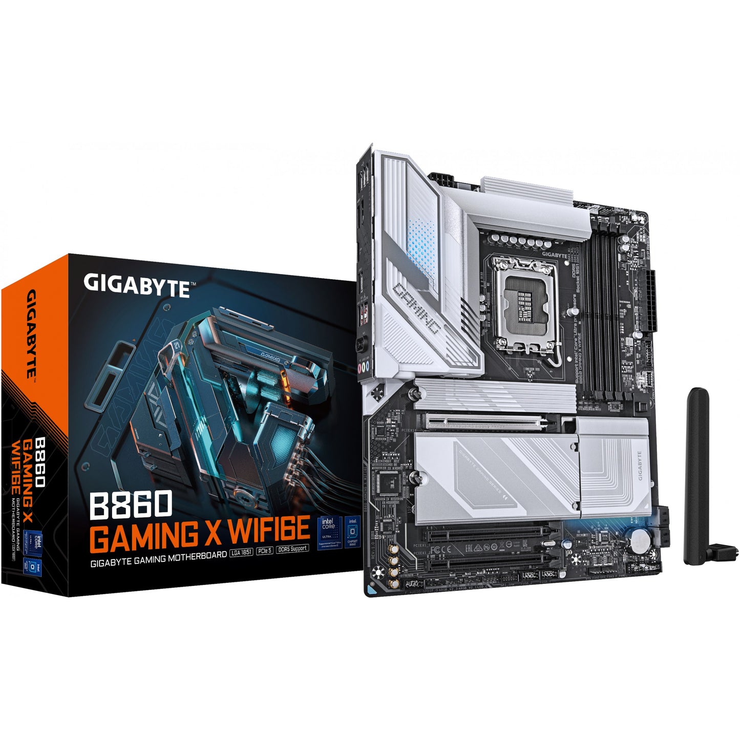 GIGABYTE B860 GAMING X WIFI6E matična ploča - Intel Core Ultra procesori. 12+1+2+1 faze VRM. do 9066MHz DDR5. 1xPCIe 5.0 + 2xPCIe 4.0 M.2. 2.5GbE LAN. WIFI 6E. USB4. Intel. LGA 1851 (Socket V1). Intel Core Ultra (Serija 1). Intel Core Ultra (Serija 2). LGA 1851. DDR5 SDRAM. 256GB