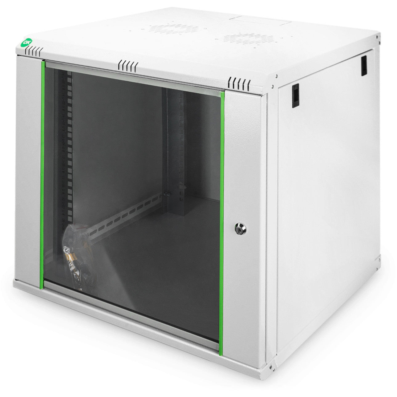 Digitus Dynamic Basic Series zidno kućište - 600x600 mm (ŠxV). Zidna polica. 12U. 60 kg. Može se zaključati. Siva.