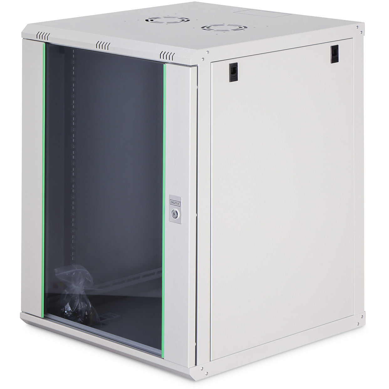 Digitus Dynamic Basic Series zidno kućište - 600x600 mm (ŠxV). Zidna polica. 16U. 60 kg. Može se zaključati. Siva.