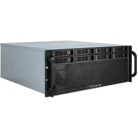 Inter Tech 4U-4408. Rack. Server. Crna. Srebrna. ATX. EATX. mikro ATX. Mini ITX. SSI EEB. Čelik. 4U