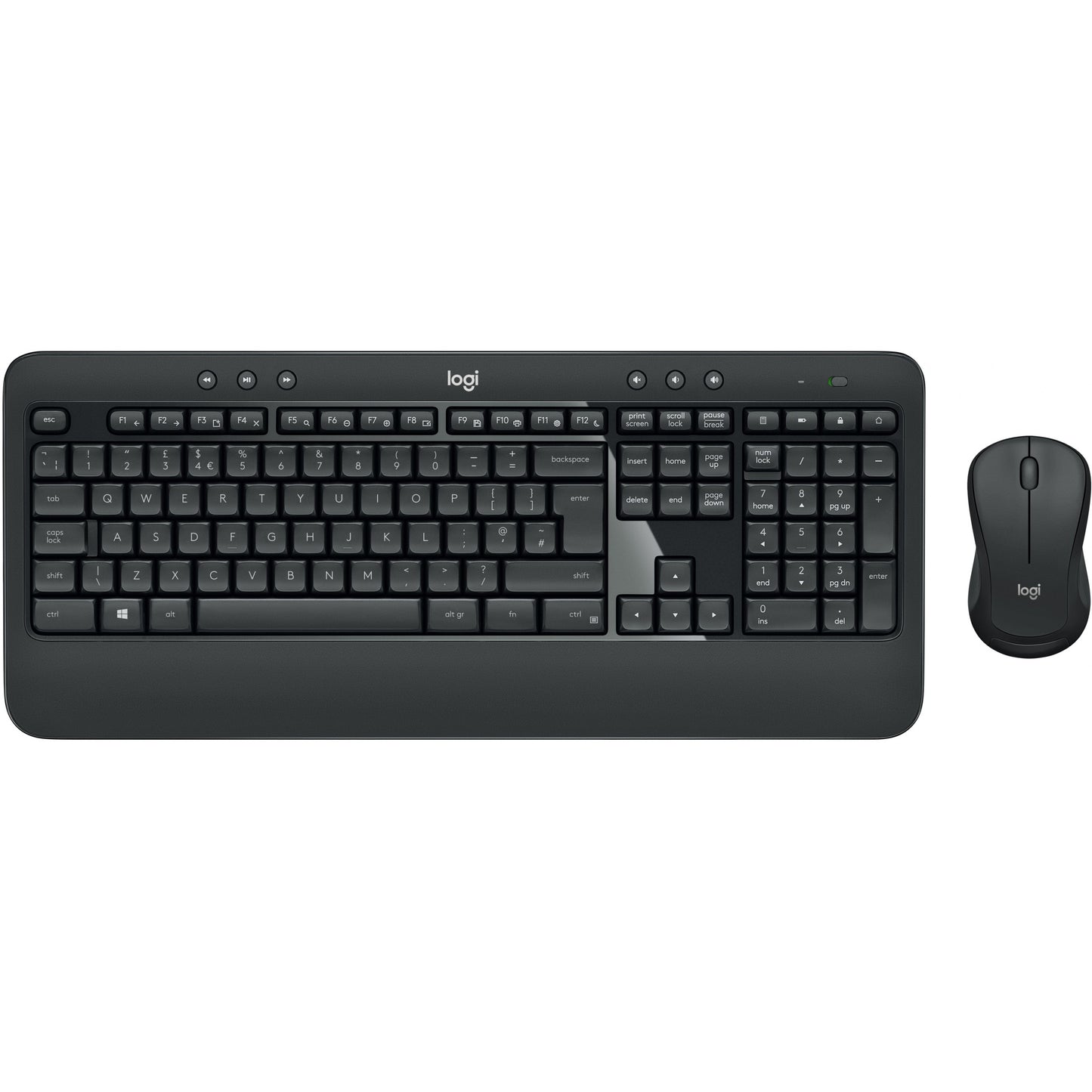 Logitech 920-008675. Bežični. RF bežični. Membranski prekidač. QWERTZ. Crna. Bijela. Miš uključen.