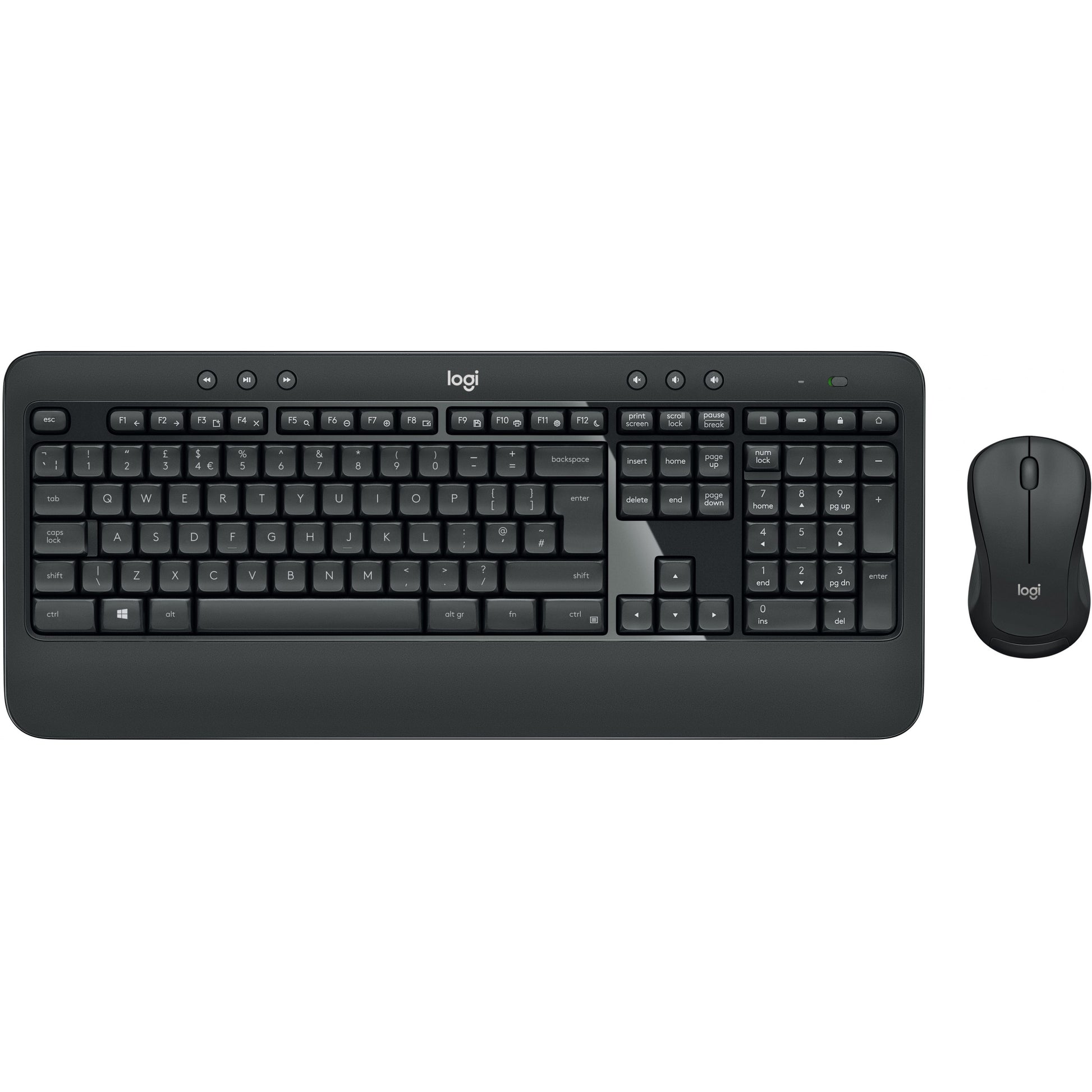 Logitech 920-008675. Bežični. RF bežični. Membranski prekidač. QWERTZ. Crna. Bijela. Miš uključen.